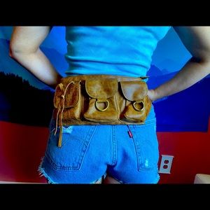 Three pocket leather Fanny pack